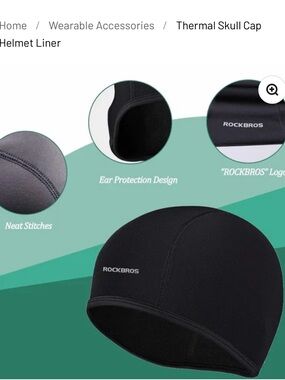 ROCKBROS Thermal Skull Cap - Black